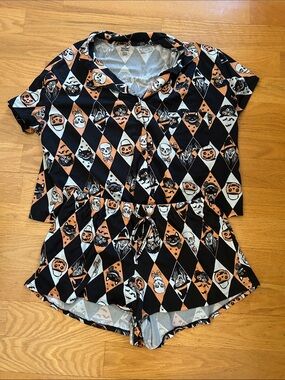 Celebrate! Halloween Diamond-Print Short Pajama Set - 8/10